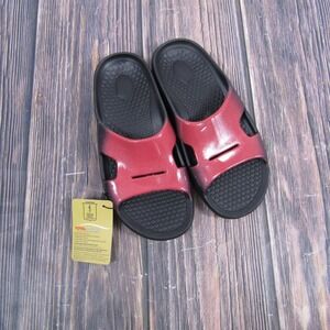 Spenco Shoes Mens Size 6 Womens 8 Red Black Total Support Slide Sandals Comfort